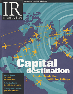 IR Magazine November 2006: Capital destination