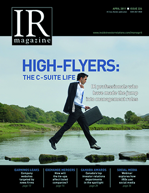 IR Magazine April 2011: High flyers IR Magazine April 2011: High flyers