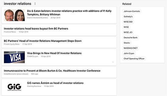 Google Alerts for IR