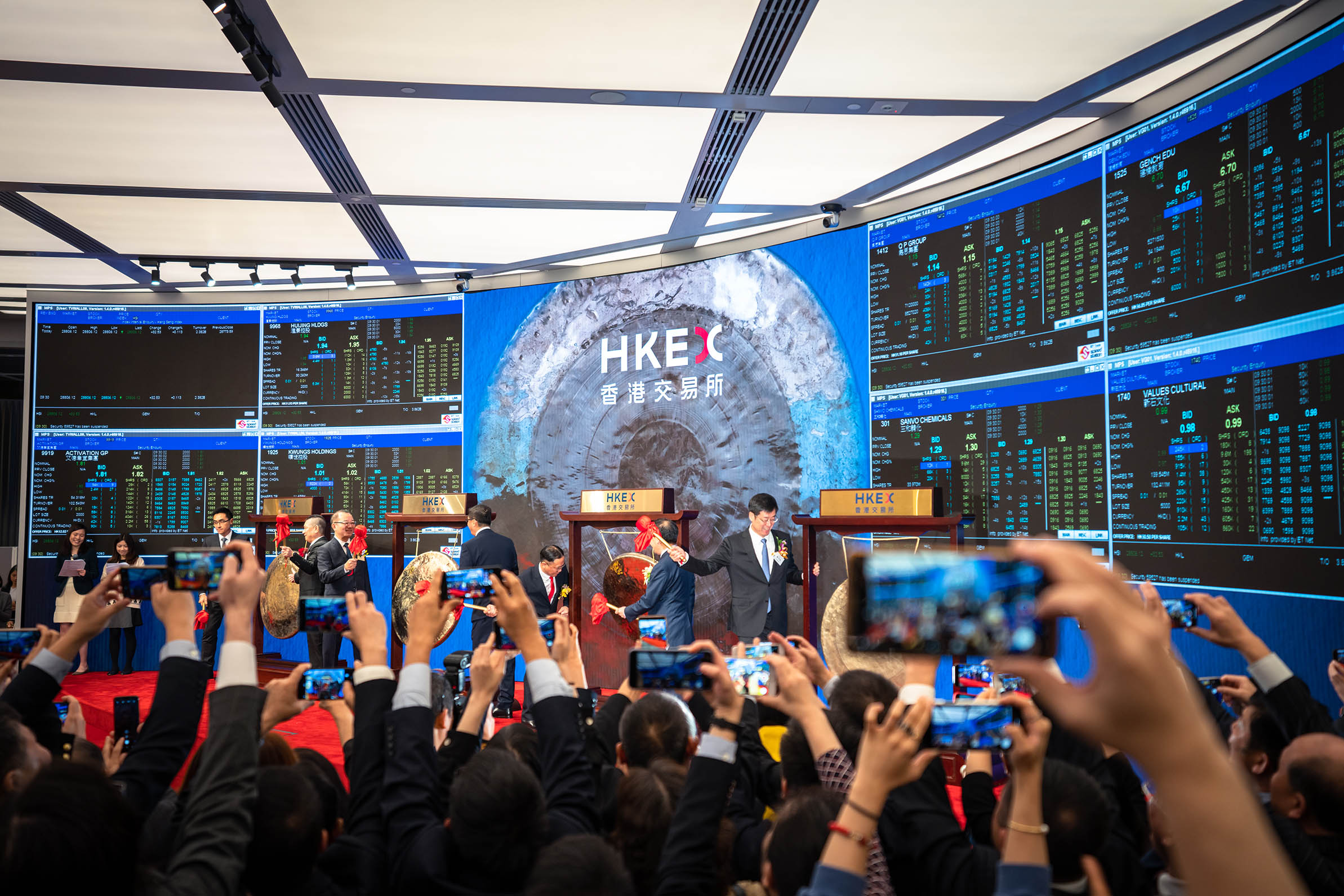 Listing ceremony at the Hong Kong Stock Exchange