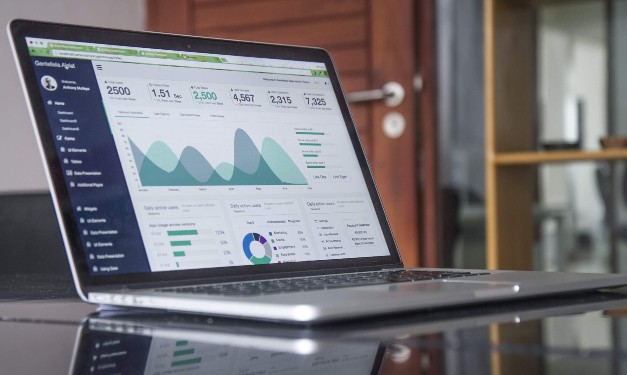 Computer screen with charts