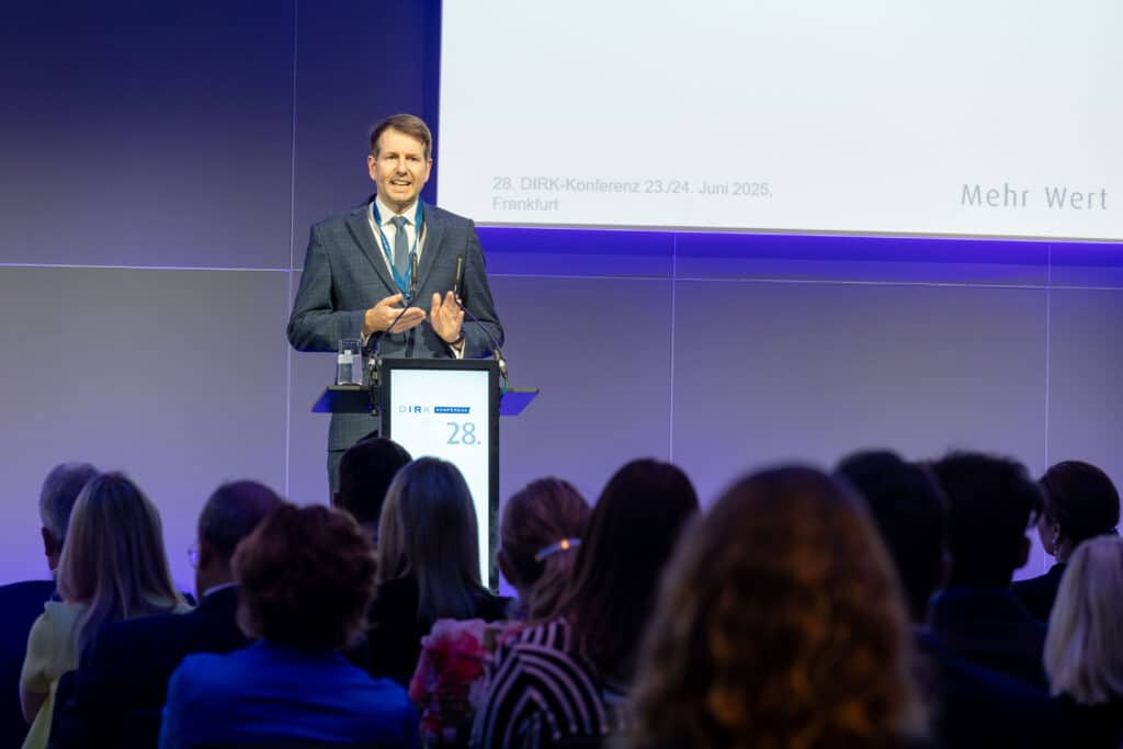 Dr. Christian Kohlpaintner, CEO of Brenntag, gives the keynote speech at DIRK