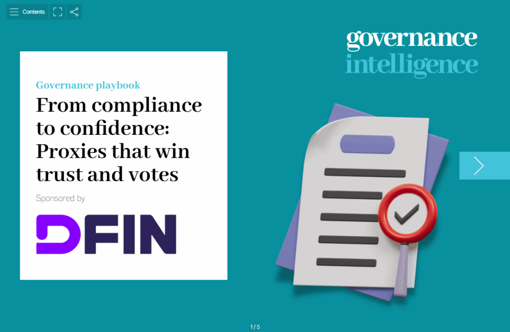 Governance Playbook: From compliance to confidence: Proxies that win trust and votes