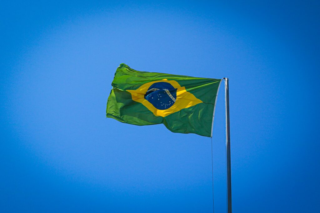 A Brazilian flag. Photo by Samuel Costa Melo on Unsplash
