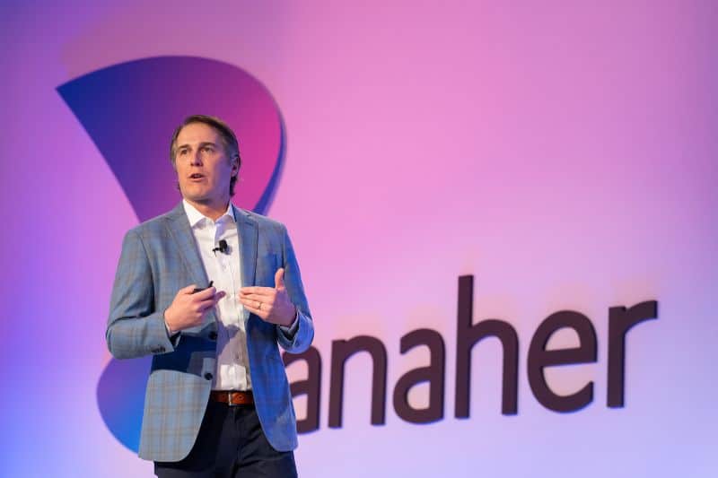 Matt Gugino speaks at a Danaher event