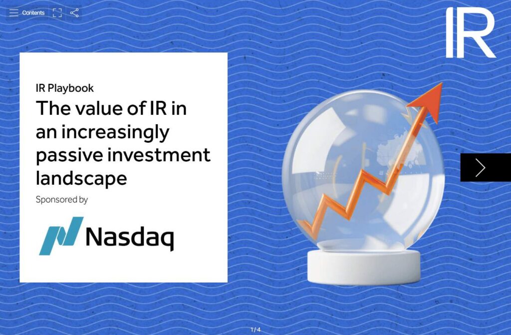 Playbook: The value of IR in an increasingly passive investment landscape