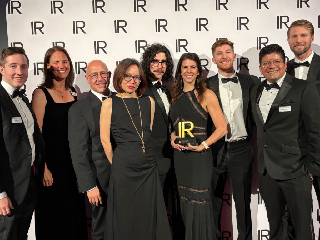 Jack Yauch (L) with the award-winning Pfizer team at the IR Impact Awards - US 2026