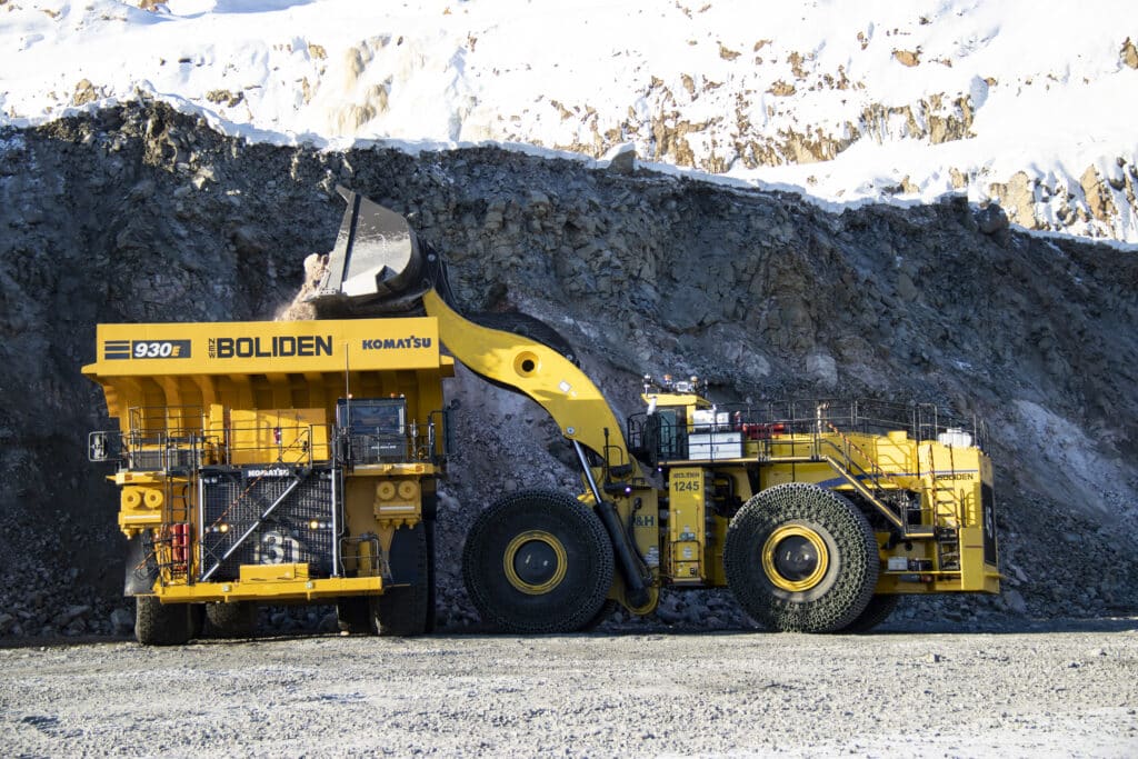 A mining truck at one of Boliden's sites